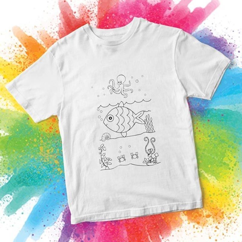 T-Shirt Painting - Fish - Pencil