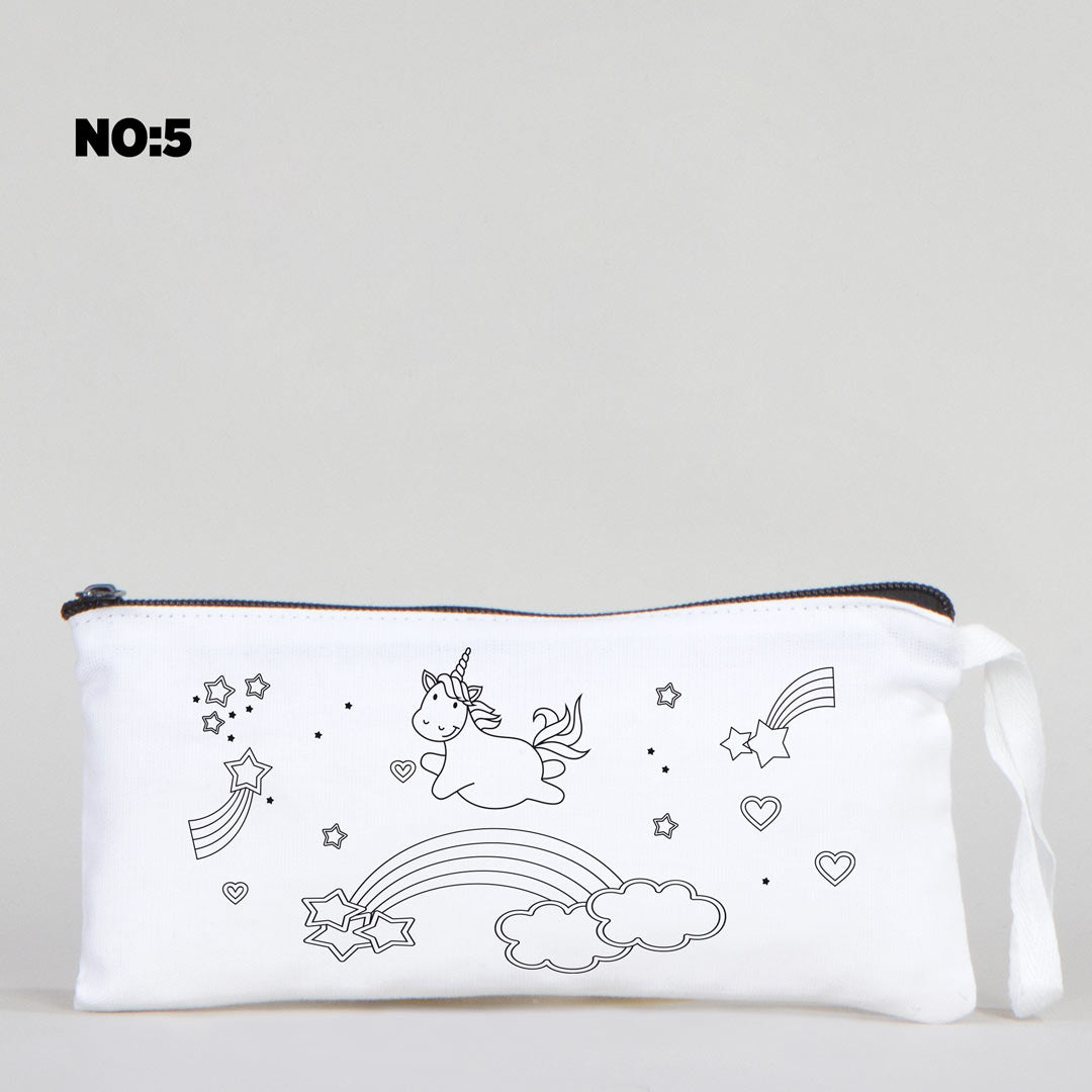 Paintable Fabric Pencil Case- 8" W x 4" H (21 cm x 10 cm) - (5 Models)