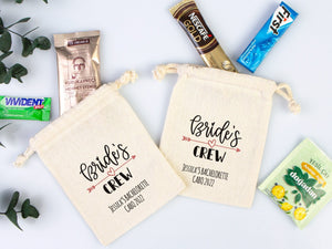 Bride’s Crew Favor Bags – Custom Bachelorette Party Cotton Pouches - Pamusan.com
