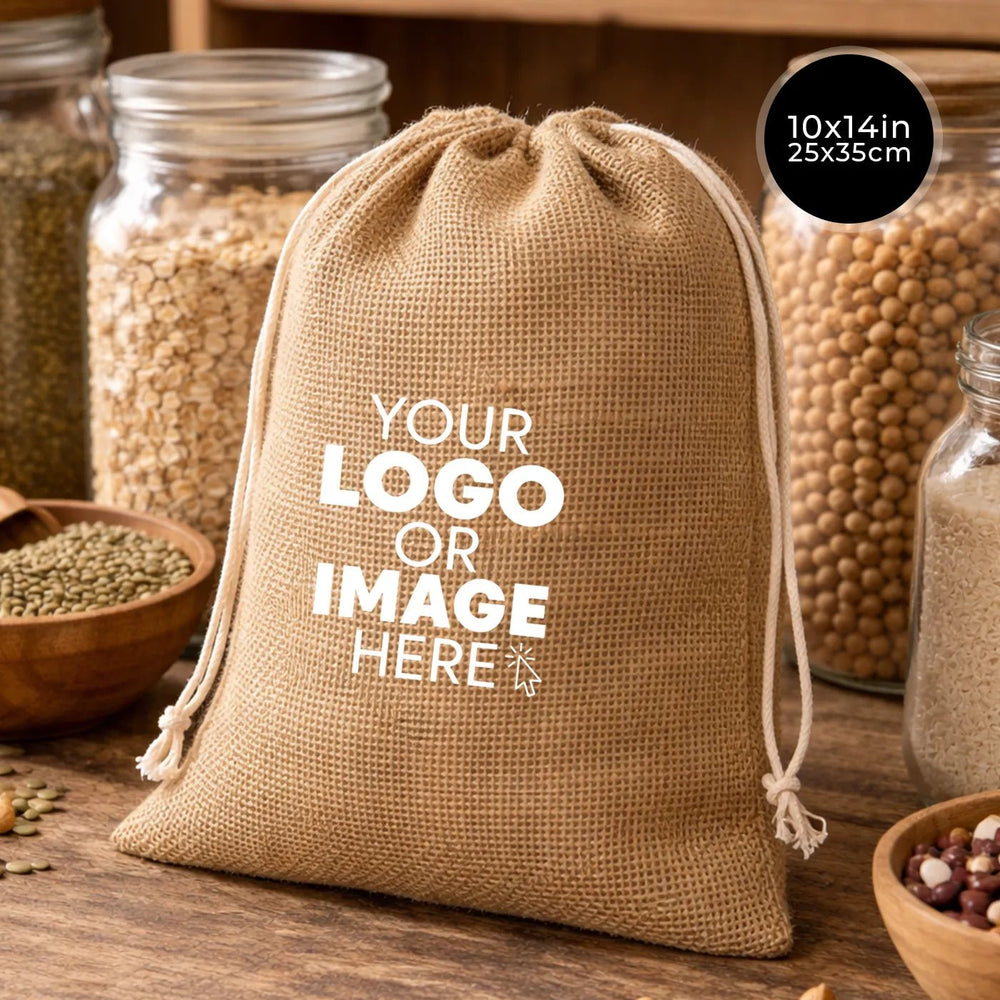 Burlap Bags with Drawstring – 10"W x 14"H Rustic Coffee Sack & Gift Bag - Pamusan.com