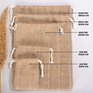 Burlap Bags with Drawstring – 10"W x 14"H Rustic Coffee Sack & Gift Bag - Pamusan.com