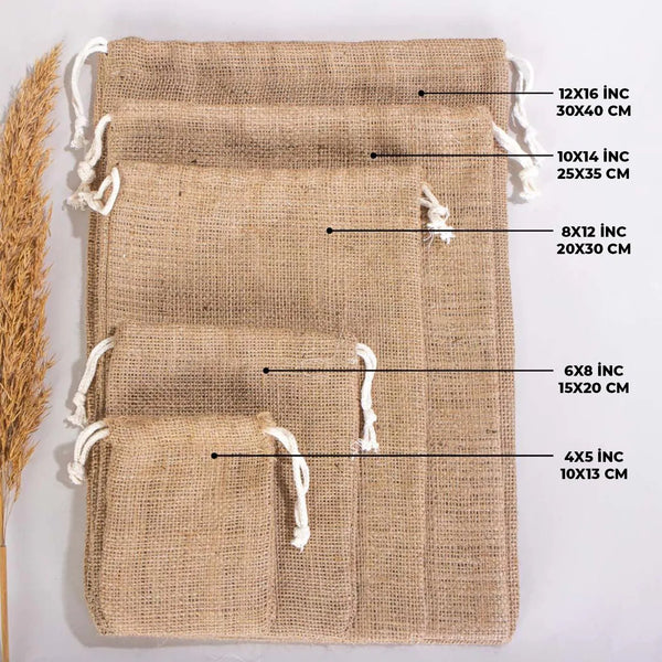 Burlap Bags with Drawstring – 10"W x 14"H Rustic Coffee Sack & Gift Bag - Pamusan.com