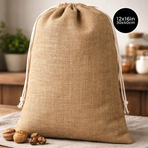 Burlap Drawstring Pouch – 12" × 16" (30 × 40 cm) – Eco - Friendly - Pamusan.com