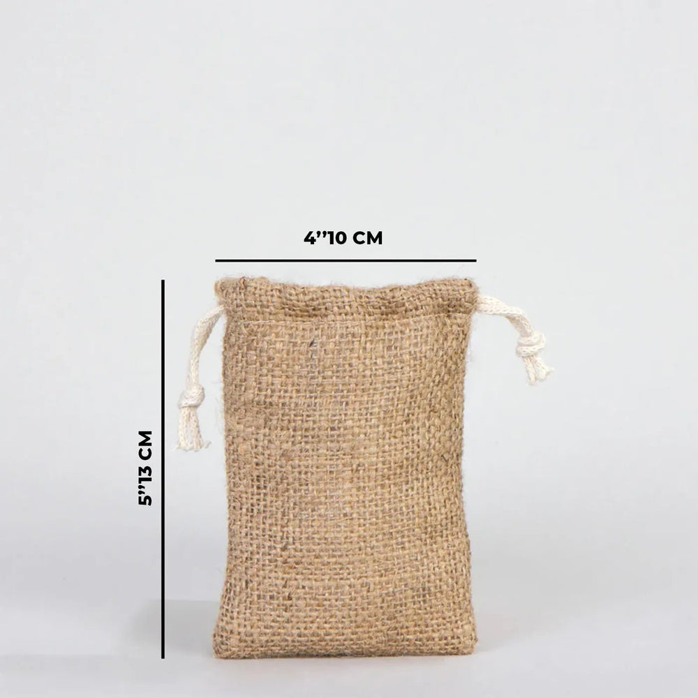 Burlap Drawstring Pouch – Natural – 4" × 5" (10 x 13 cm) – 4 oz - Pamusan.com
