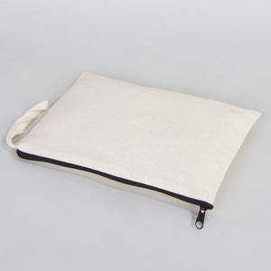 Plain Cotton Clutch Bag – 10"x7" Natural  Zipper Pouch (Unprinted)