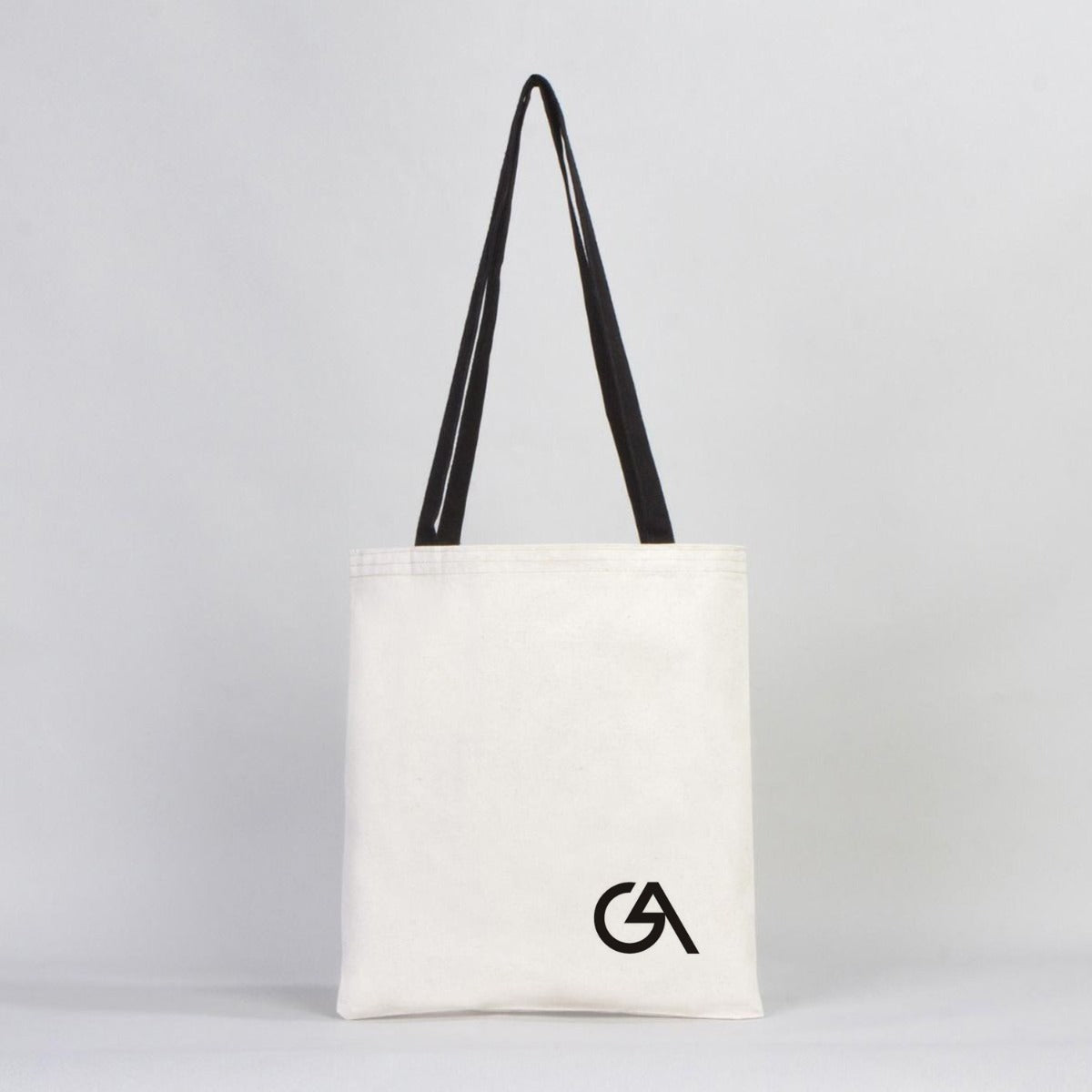 Canvas Bag Black Handle  14"W x 16"H (35 cm x 40 cm) - Inner Pocket (Customize)