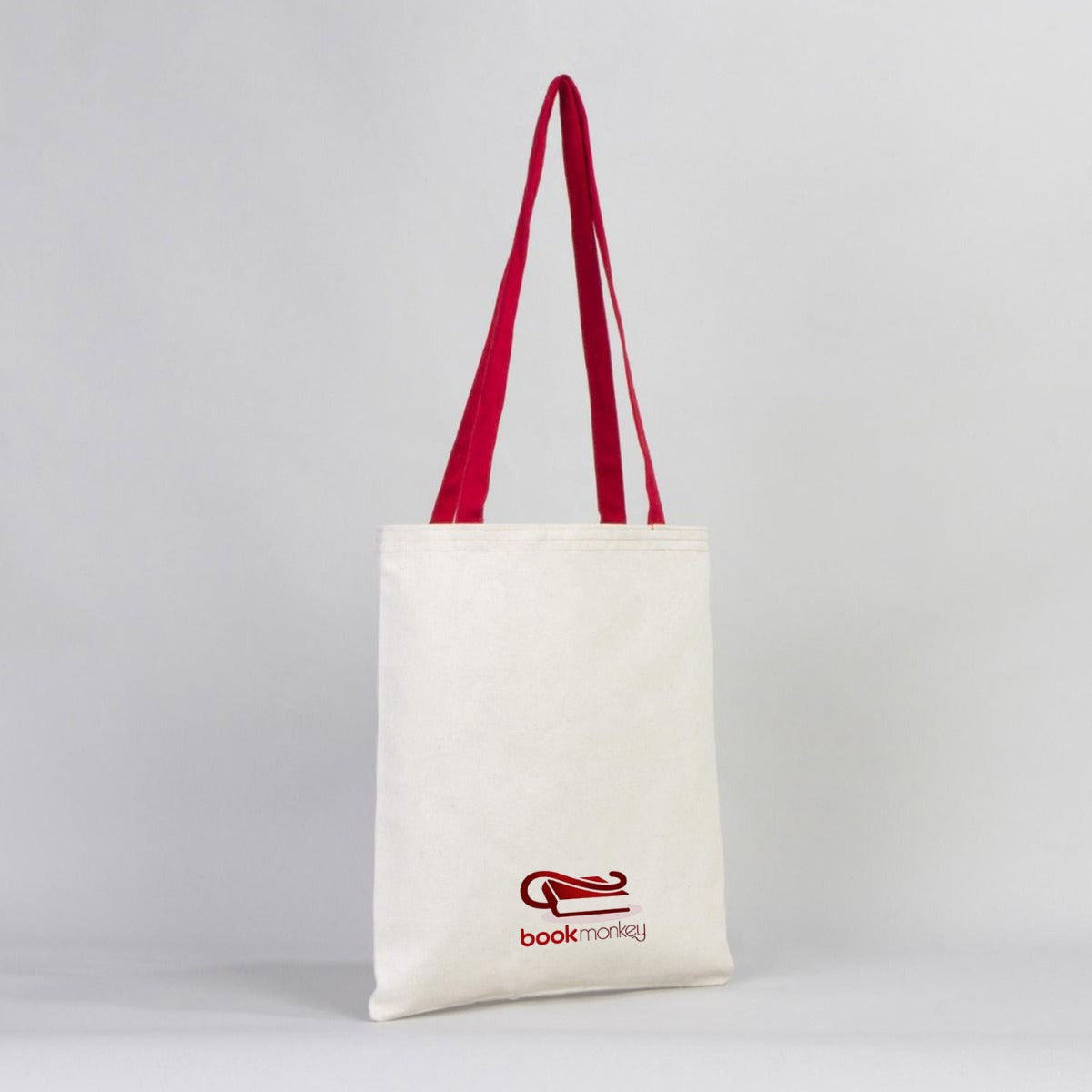 Canvas Bag Red Handle - 14"W x 16"H (35 cm x 40 cm)  Inner Pocket (Customize)