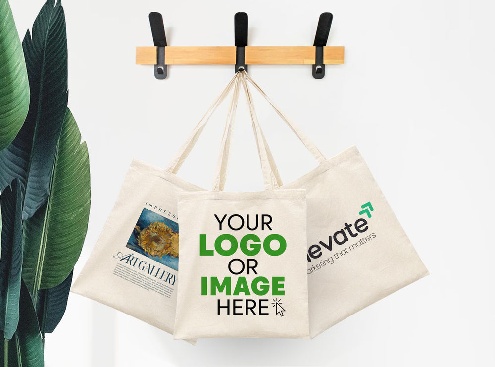 Custom Tote Bags With Logo – 8 oz Cotton Fabric, Reusable & Printable