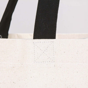 Canvas Beach Tote Bag with Black Handles – 19" × 16" × 4" (48 × 41 × 10 cm) – 10 oz Cotton - Pamusan.com