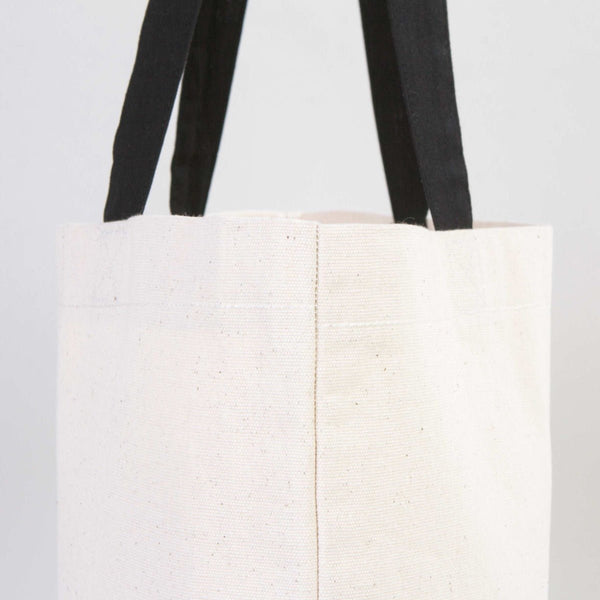 Canvas Beach Tote Bag with Black Handles – 19" × 16" × 4" (48 × 41 × 10 cm) – 10 oz Cotton - Pamusan.com