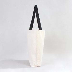 Canvas Beach Tote Bag with Black Handles – 19" × 16" × 4" (48 × 41 × 10 cm) – 10 oz Cotton - Pamusan.com