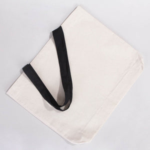 Canvas Beach Tote Bag with Black Handles – 19" × 16" × 4" (48 × 41 × 10 cm) – 10 oz Cotton - Pamusan.com