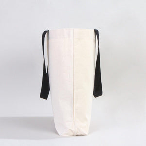 Canvas Beach Tote Bag with Black Handles – 19" × 16" × 4" (48 × 41 × 10 cm) – 10 oz Cotton - Pamusan.com