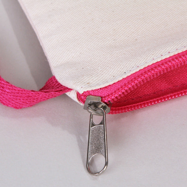 Clutch 8"W x 6"H (21 cm x 15 cm)  - Fuchsia Zippered (Customize)