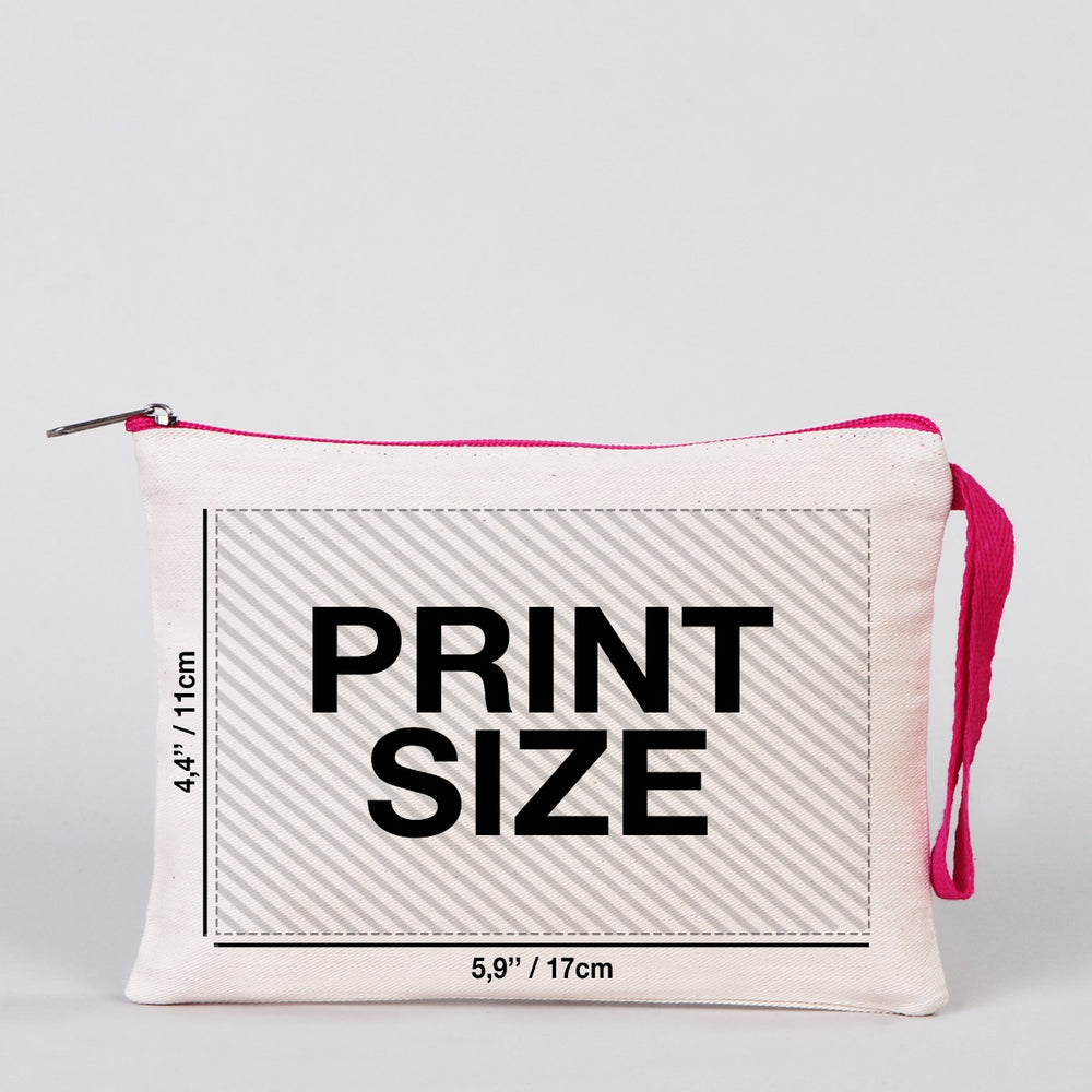 Clutch 8"W x 6"H (21 cm x 15 cm)  - Fuchsia Zippered (Customize)