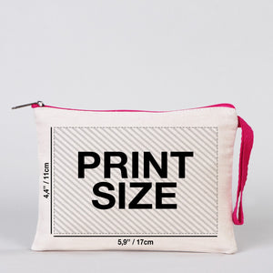Clutch 8"W x 6"H (21 cm x 15 cm)  - Fuchsia Zippered (Customize)