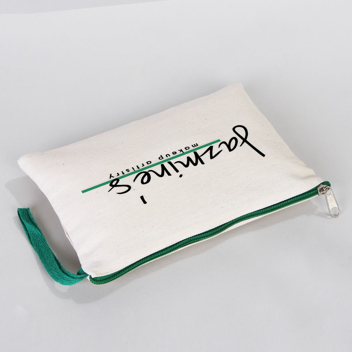 Clutch Bag  8"W x 6"H (21 cm x 15 cm)  - Green Zippered (Customize)