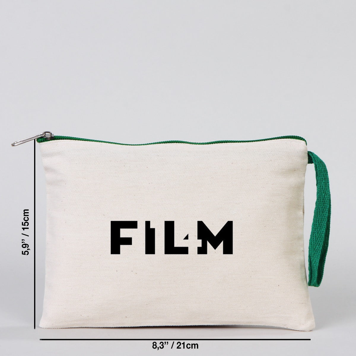 Clutch Bag  8"W x 6"H (21 cm x 15 cm)  - Green Zippered (Customize)