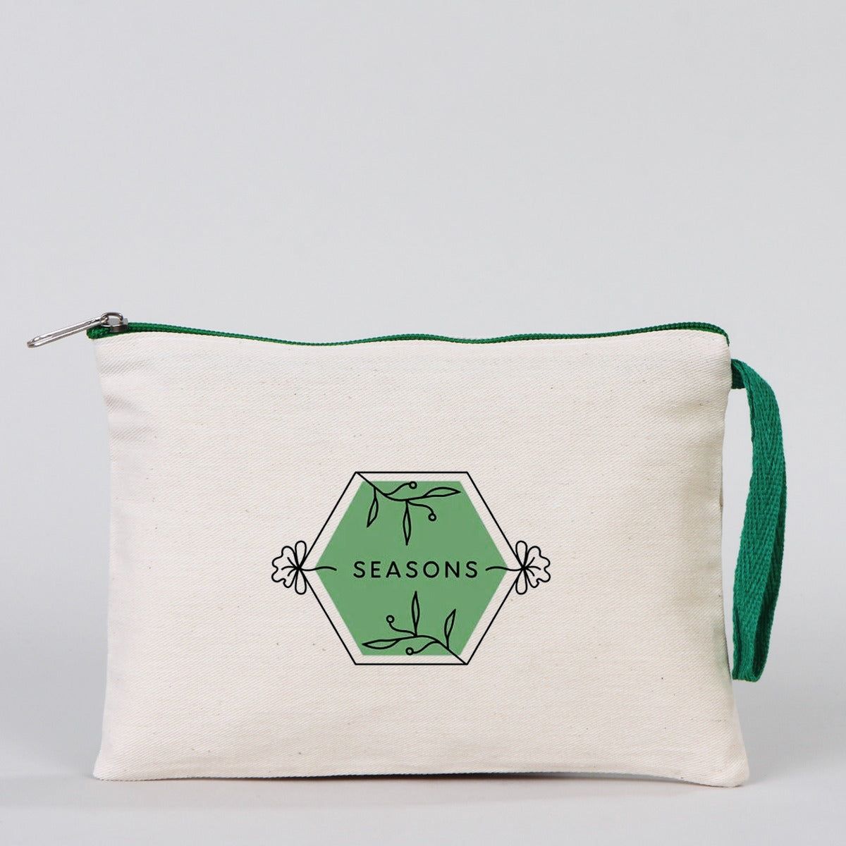 Clutch Bag  8"W x 6"H (21 cm x 15 cm)  - Green Zippered (Customize)