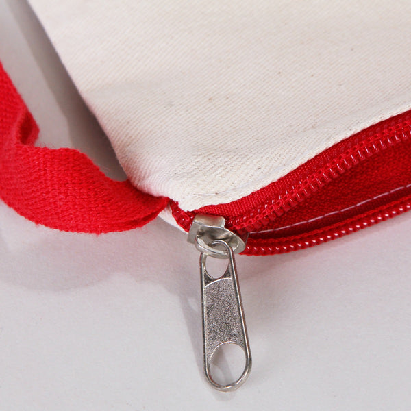 Clutch Bag  8"W x 6"H (21 cm x 15 cm) - Red Zippered (Customize)