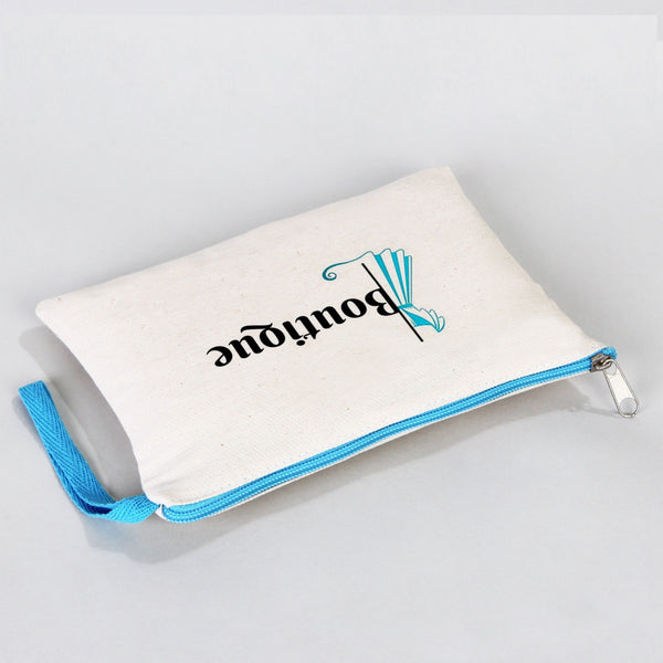 Clutch Bag  8"W x 6"H (21 cm x 15 cm) - Turquoise Zippered (Customize)