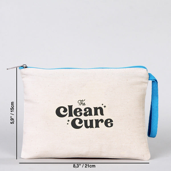 Clutch Bag  8"W x 6"H (21 cm x 15 cm) - Turquoise Zippered (Customize)