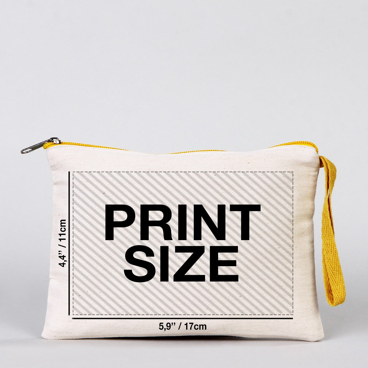 Clutch Bag -  8"W x 6"H (21 cm x 15 cm) - Yellow Zippered (Customize)