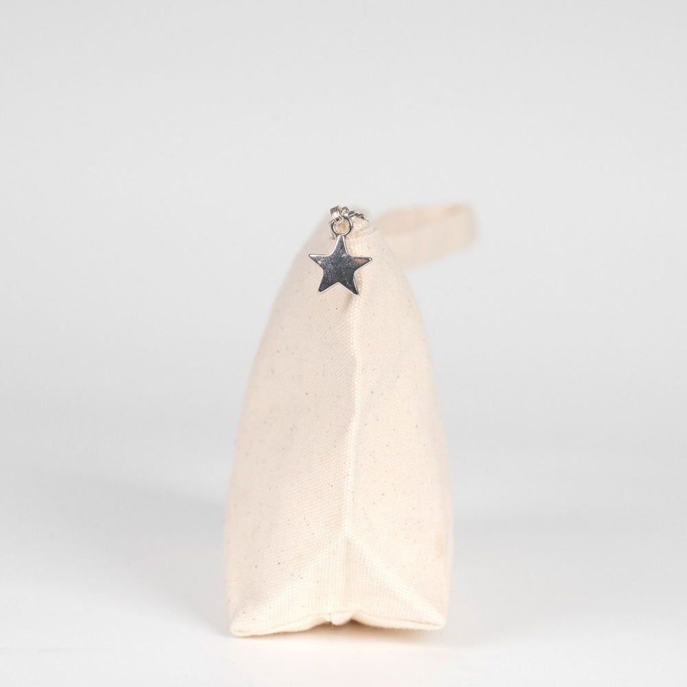 Canvas Clutch Pencil Case with Star Zipper Pull – Natural Cotton - Pamusan.com