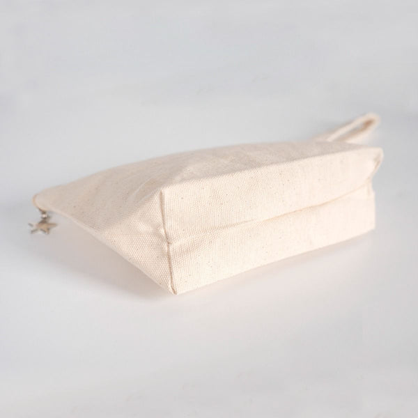Canvas Clutch Pencil Case with Star Zipper Pull – Natural Cotton - Pamusan.com