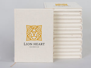 Canvas Cover Notebook 6"W x 8"H (15 cm x 20 cm) Text Logo or Photo Print 80 Blank Yellow Page Notepad Promotional Notebook - Pamusan.com