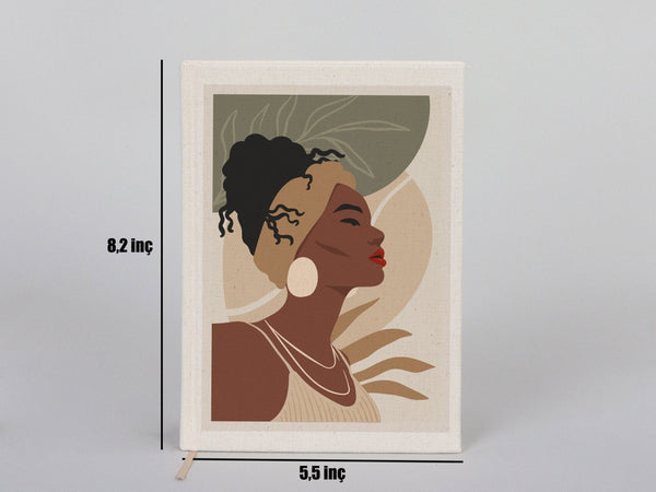 Canvas Cover Notebook 6"W x 8"H (15 cm x 20 cm) Text Logo or Photo Print 80 Blank Yellow Page Notepad Promotional Notebook - Pamusan.com