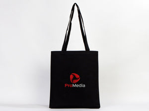 Canvas Custom Tote Bags Black 14"x16" – Personalized Logo Print - Pamusan.com