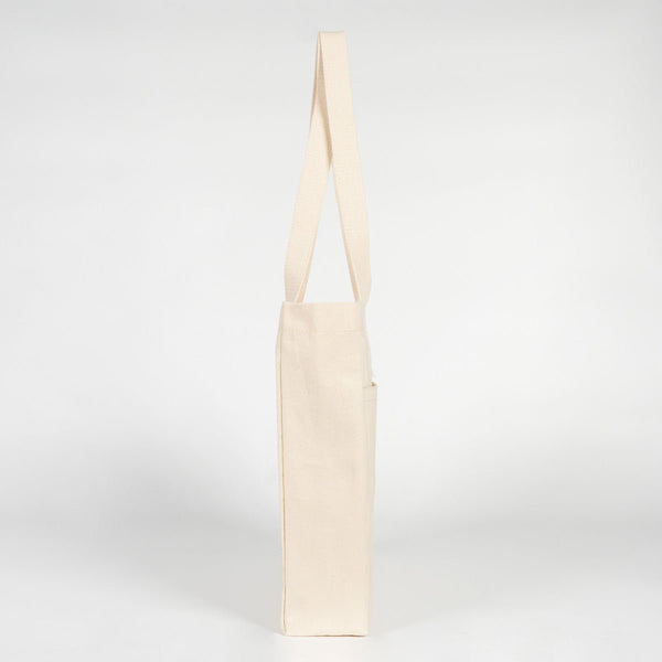 Canvas LUX Tote Bag – Snap Button, Front Pockets – 18" × 16" × 4" (35 × 40 × 10 cm), 10 oz Cotton - Pamusan.com