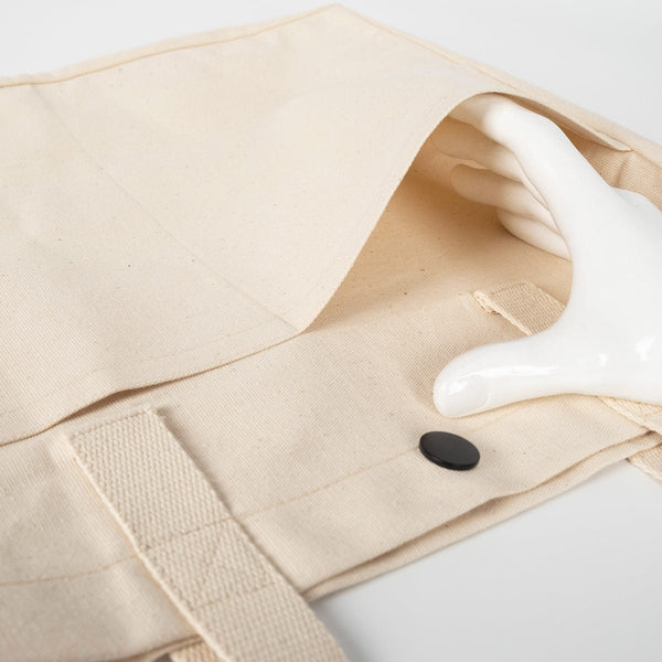 Canvas LUX Tote Bag – Snap Button, Front Pockets – 18" × 16" × 4" (35 × 40 × 10 cm), 10 oz Cotton - Pamusan.com