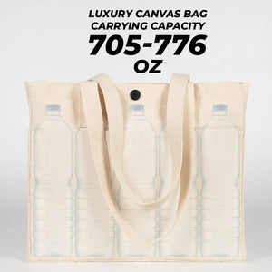 Canvas LUX Tote Bag – Snap Button, Front Pockets – 18" × 16" × 4" (35 × 40 × 10 cm), 10 oz Cotton - Pamusan.com