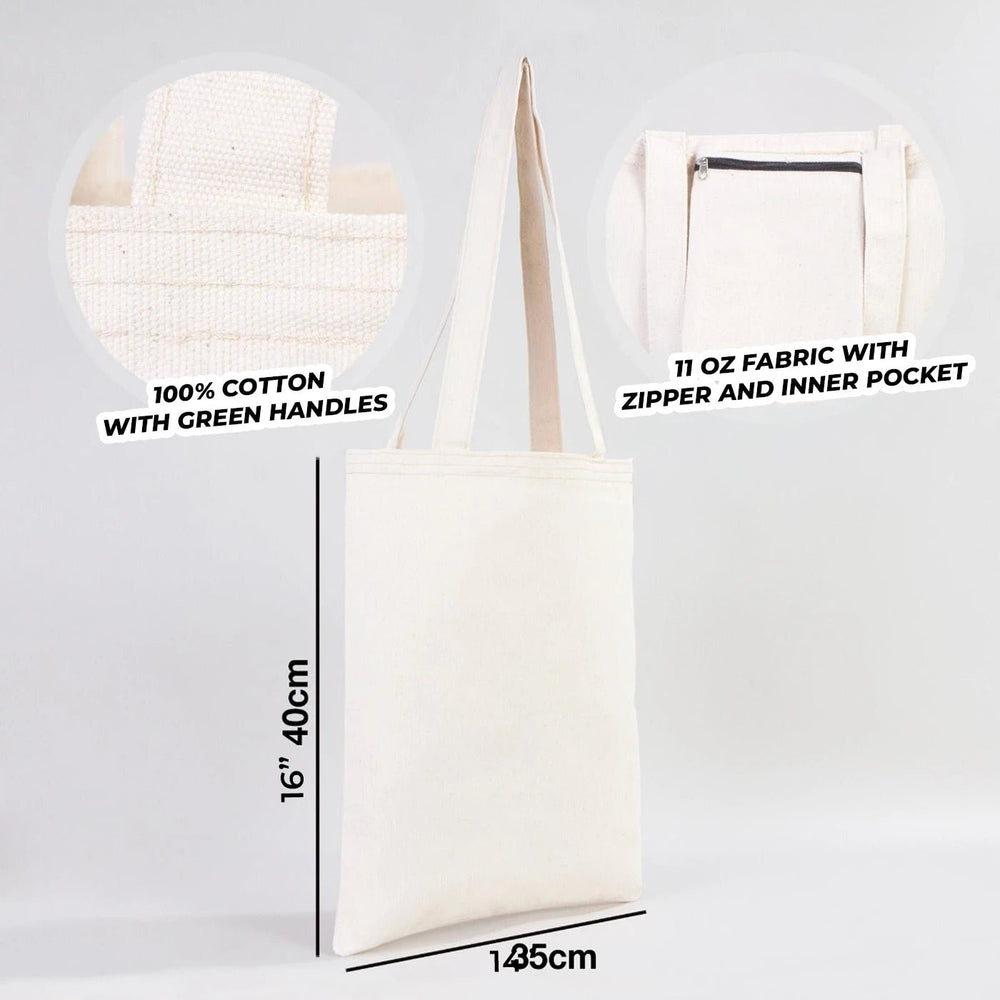 Canvas Purse Natural - 14" x 16" (35x40 cm) - 10 oz - Pamusan.com