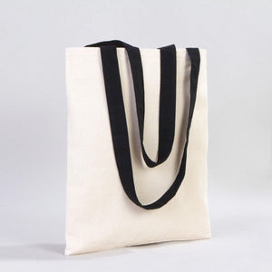 Canvas Purse with Black Handles - 14" x 16" (35x40 cm) - 10 oz - Pamusan.com