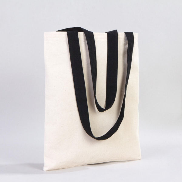 Canvas Purse with Black Handles - 14" x 16" (35x40 cm) - 10 oz - Pamusan.com