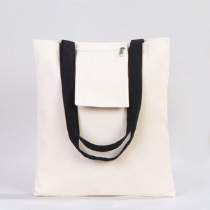 Canvas Purse with Black Handles - 14" x 16" (35x40 cm) - 10 oz - Pamusan.com