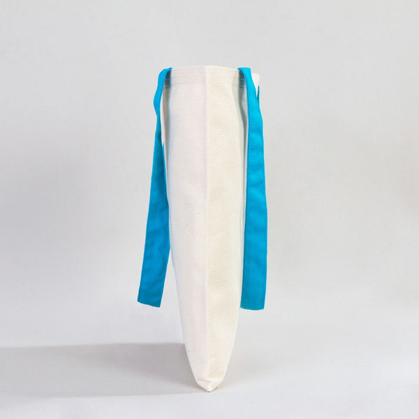 Canvas Purse with Turquoise Handles - 14" x 16" (35x40 cm) - 10 oz - Pamusan.com