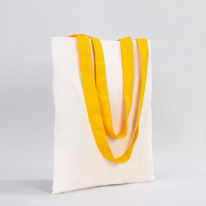 Canvas Purse with Yellow Handles - 14" x 16" (35x40 cm) - 10 oz - Pamusan.com