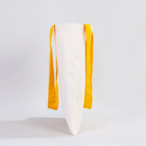 Canvas Purse with Yellow Handles - 14" x 16" (35x40 cm) - 10 oz - Pamusan.com