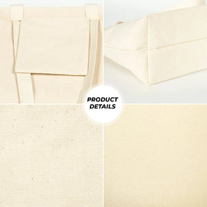 Canvas Shopping Tote Bag – Laminated – 17" × 14" × 6" (45 × 35 × 15 cm) – 10 oz - Pamusan.com