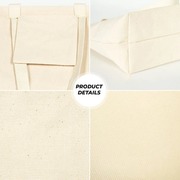 Canvas Shopping Tote Bag with Custom Logo – 17" × 14" × 6" (45 × 35 × 15 cm) – Laminated Lining – 10 oz Cotton - Pamusan.com