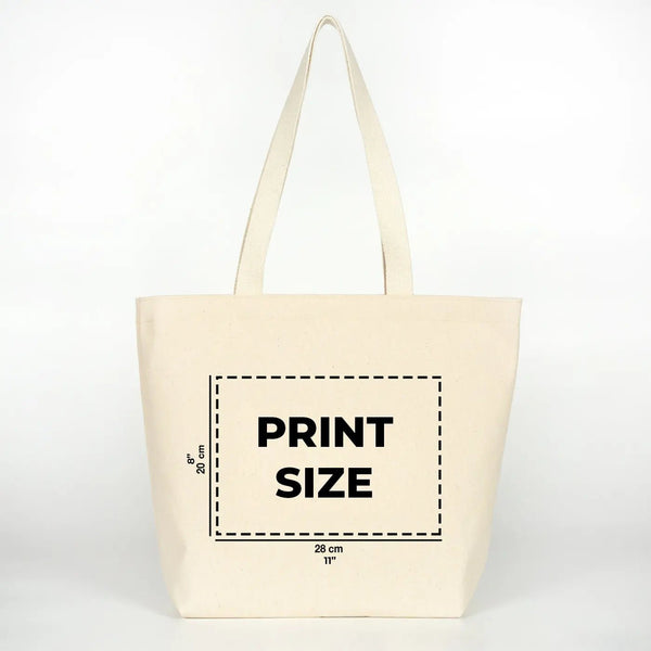 Canvas Shopping Tote Bag with Custom Logo – 17" × 14" × 6" (45 × 35 × 15 cm) – Laminated Lining – 10 oz Cotton - Pamusan.com