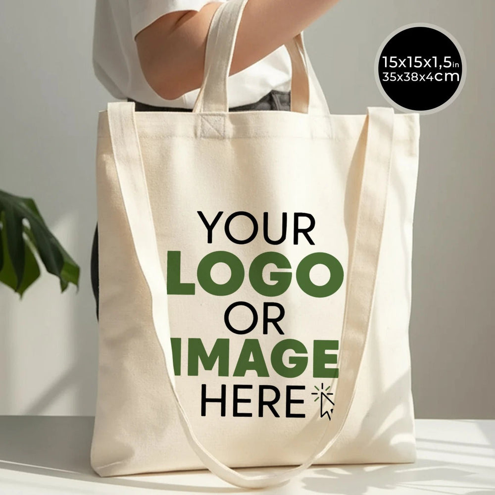 Canvas Tote Bag, 15W x 15H x 1.5D inches Wholesale Tote Bags With Your Logo, İmage, Text, Canvas Bag Print - Pamusan.com