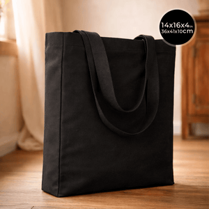 Canvas Tote Bag – Blank Black, Durable & Reusable Shopping Bag - Pamusan.com