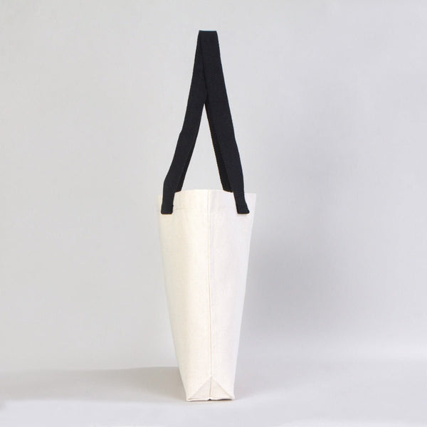 Canvas Tote Bag with Black Handles – 18"W x 14"H x 3"L Durable Reusable Cotton Bag - Pamusan.com