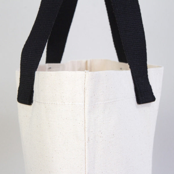 Canvas Tote Bag with Black Handles – 18"W x 14"H x 3"L Durable Reusable Cotton Bag - Pamusan.com