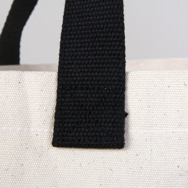 Canvas Tote Bag with Black Handles – 18"W x 14"H x 3"L Durable Reusable Cotton Bag - Pamusan.com